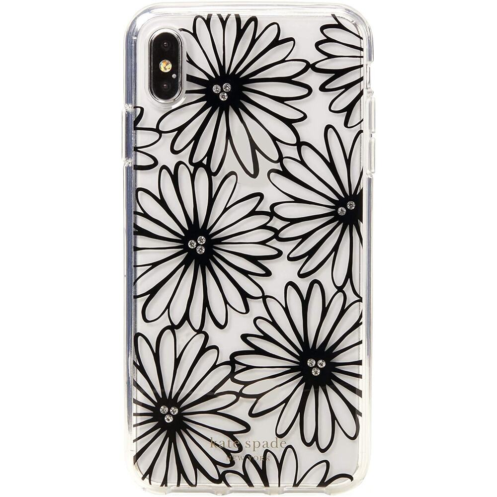 Kate Spade Jeweled Clear Daisy print Jeweled IPhone Xs Max Snap On Case